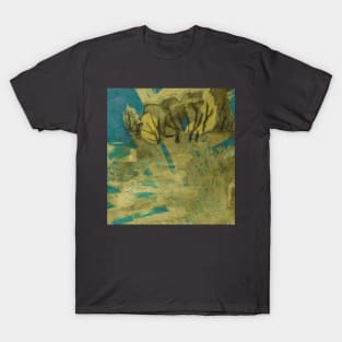 Golden-blue abstract landscape T-Shirt